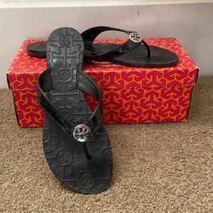 Tory Burch Black Patient Sandals Size 9.5